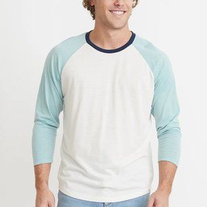 Marine Layer White and Light Blue Long Sleeve Tee